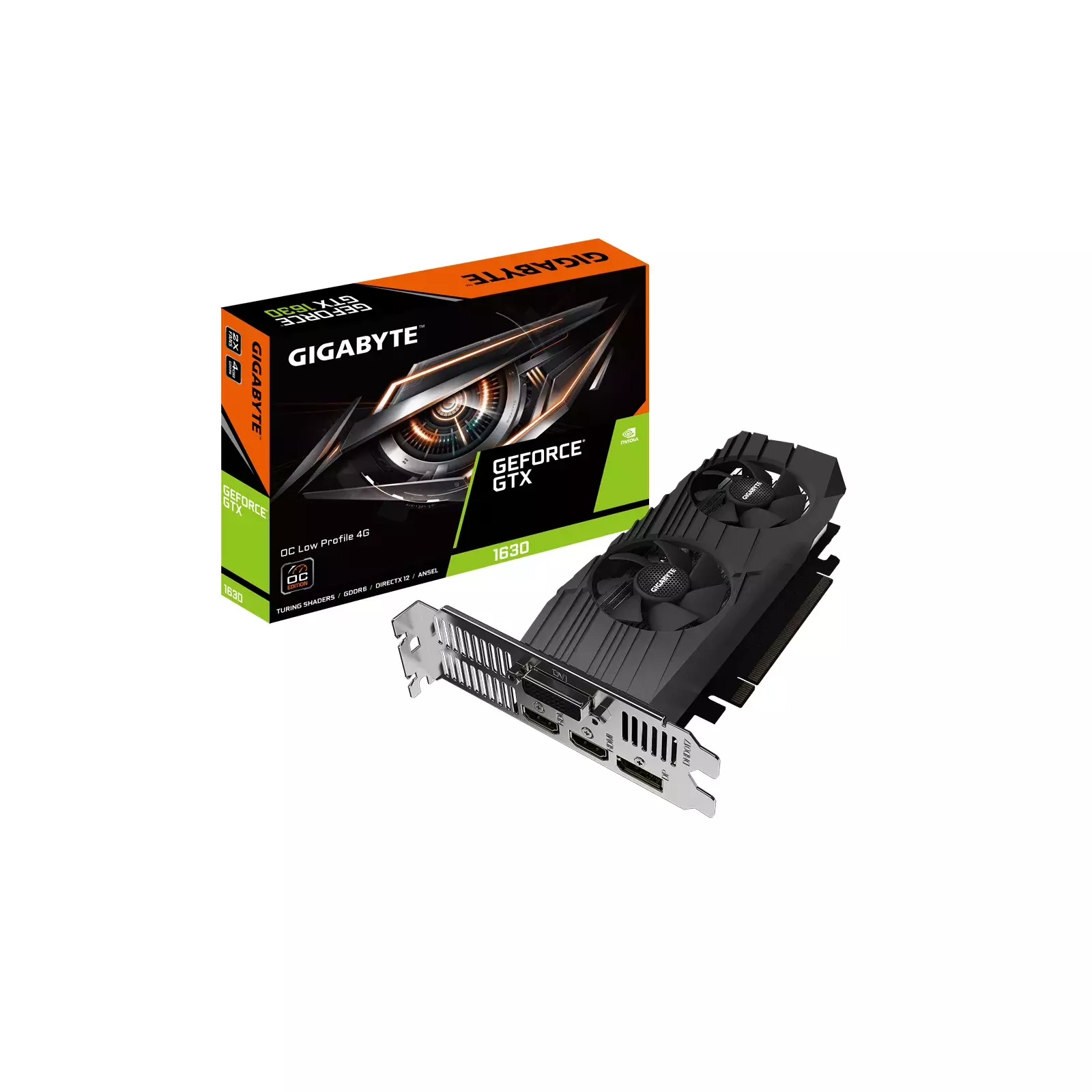 Gigabyte GeForce GTX 1630 OC Low Profile 4G GV-N1630OC-4GL | AiO.lv