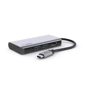 Мультипортовый хаб USB-C Belkin AVC006btSGY — USB 3.2 Gen 1 Type-C, HDMI, USB-A, USB-C, 4K, серебристый