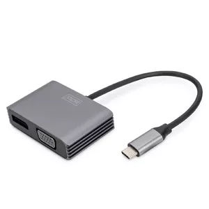 USB Type-C 4K Adapter Digitus DA-70827 DisplayPort VGA Black