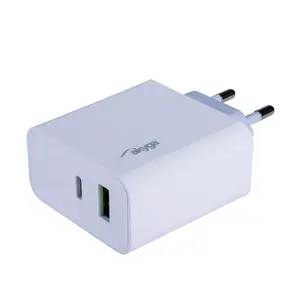 Akyga AK-CH-14 AC ātrās uzlādes lādētājs 45 W 230 V ieeja 20 V maksimāli 3 A USB-C balts — priekš telefonu, planšetēm, viedpulksteņiem, e-lasītājiem
