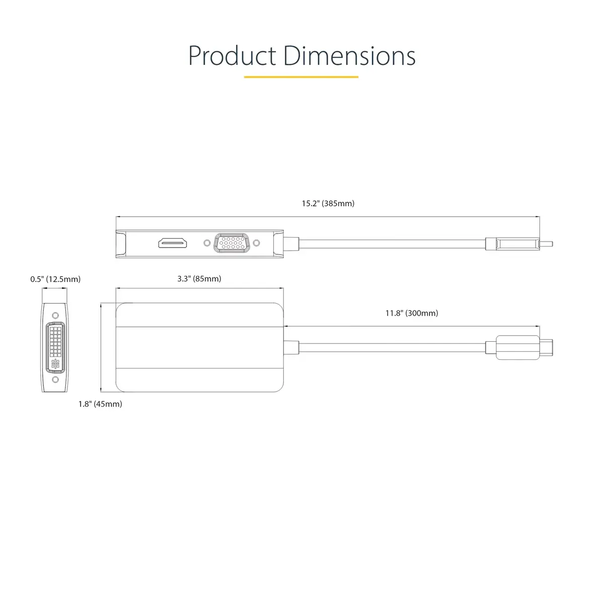 StarTech USB-C uz HDMI/DVI/VGA video adapteris Photo 11