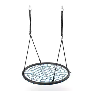 Swing Nils Extreme NB5038 Black/Blue — Steel nest swing, max load 150 kg, strap 18 cm