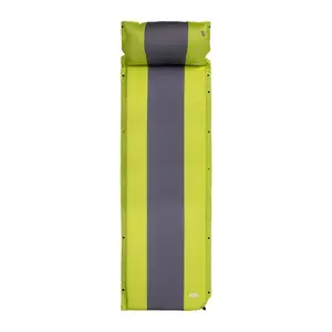 Self-inflating Sleeping Pad with Pillow Nils Extreme NC4349 3 cm, green-gray