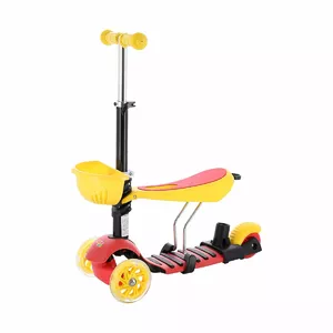 Hulajnoga dziecięca NILS FUN HLB07 4w1 BLACK-YELLOW-RED