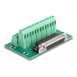 DeLOCK D-Sub 25 pin female to Terminal Block для DIN-рейки 51мм x 86мм x 30мм