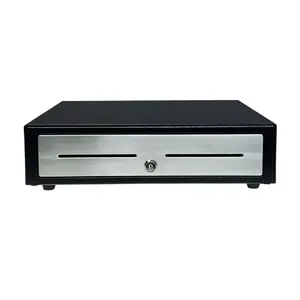 Manual cash drawer Star Micronics CD4-1416BKSS48 — stainless steel housing, black/stainless, 350×405×110 mm