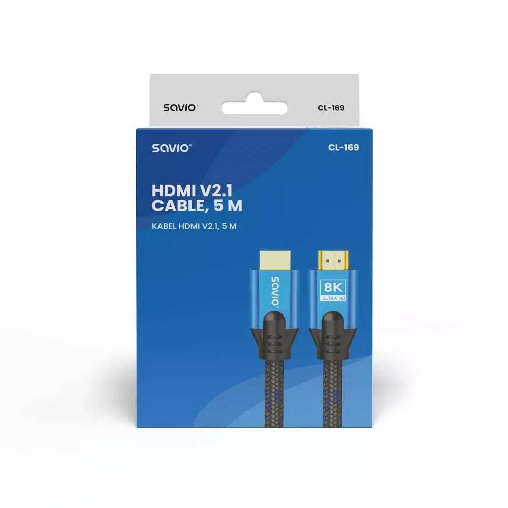 HDMI cable Savio v2.1 5m Photo 2