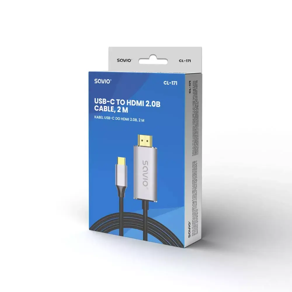USB-C uz HDMI kabelis SAVIO CL-171 — 2 m Photo 3