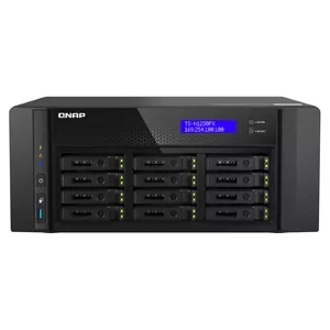 NAS Tower QNAP TS-h1290FX — EPYC 7302P 3.0 GHz, 128 GB DDR4, 12-bay, QuTS hero, Black