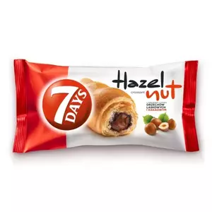 Kruasāns 7Days ar lazdu riekstu krēma pildījumu 60 g, zīmols 7Days