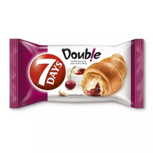Kruasāns 7Days Double ar vaniļas un ķiršu pildījumu 60 g