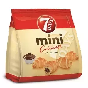 Paciņa 7Days mini kruasānu ar kakao pildījumu 185 g