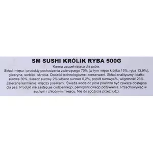 Soft dog treats MACED Sushi with rabbit and fish 500 g — functional training snacks, protein 30%, fat 2%, moisture 23%