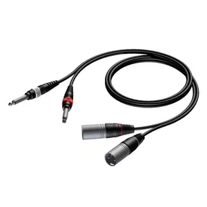 Procab audio cable 2x XLR male to 2x 6.3mm mono jack male, 3 m