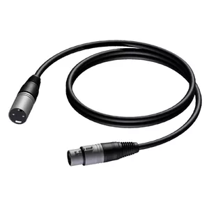 Audio Cable PROCAB CAB901 1m XLR Black Male to Female 24 AWG