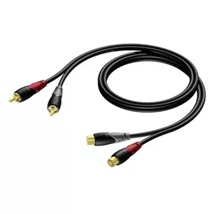 Audio cable Procab 2x RCA female to 2x RCA male, 3 m length