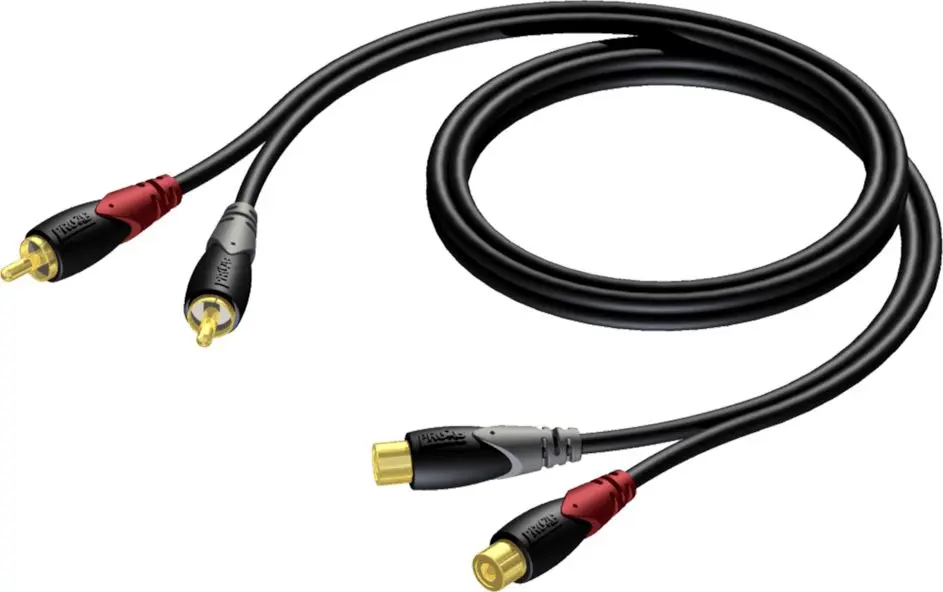 Procab 2x RCA female to 2x RCA male audio cable 3 m Photo 2