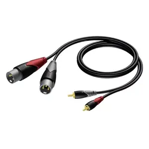 Procab 2x XLR male uz 2x RCA (Cinch) male audio kabelis, 1,5 m