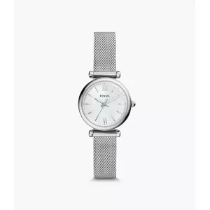 Fossil Carlie Aproces pulkstenis Sieviete Kvarcs Sudrabs