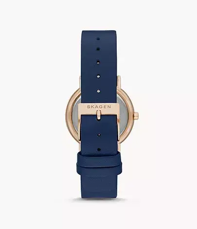 Skagen Signatur Two-Hand Blue Leather часы Photo 2