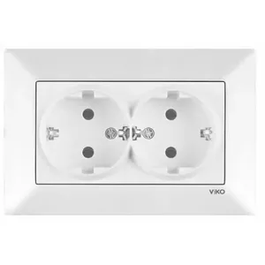 Dubulta elektriskā kontaktligzda ar zemējumu Viko by Panasonic 9097 0056 — 2‑vietu ar zemējumu