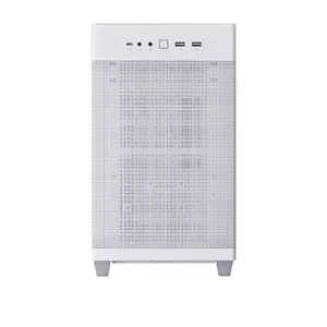 Datora korpuss ASUS Prime AP201 MicroATX Mini Tower White — atbalsta microATX, līdz 338 mm GPU, 3×3.5" + 1×2.5" diskus, USB-A 3.2 Gen1×2, USB-C 3.2 Gen2×1