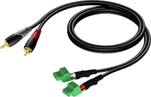 Audio Cable AUDAC CLA832 2 x RCA 2 x Terminal 1 m Black Green