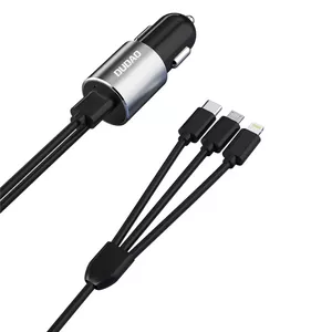 DUDAO R5ProN 3.4A Car Charger Built-in cables Universāls Pelēks Cigāru šķiltavas Ātrā uzlāde Auto