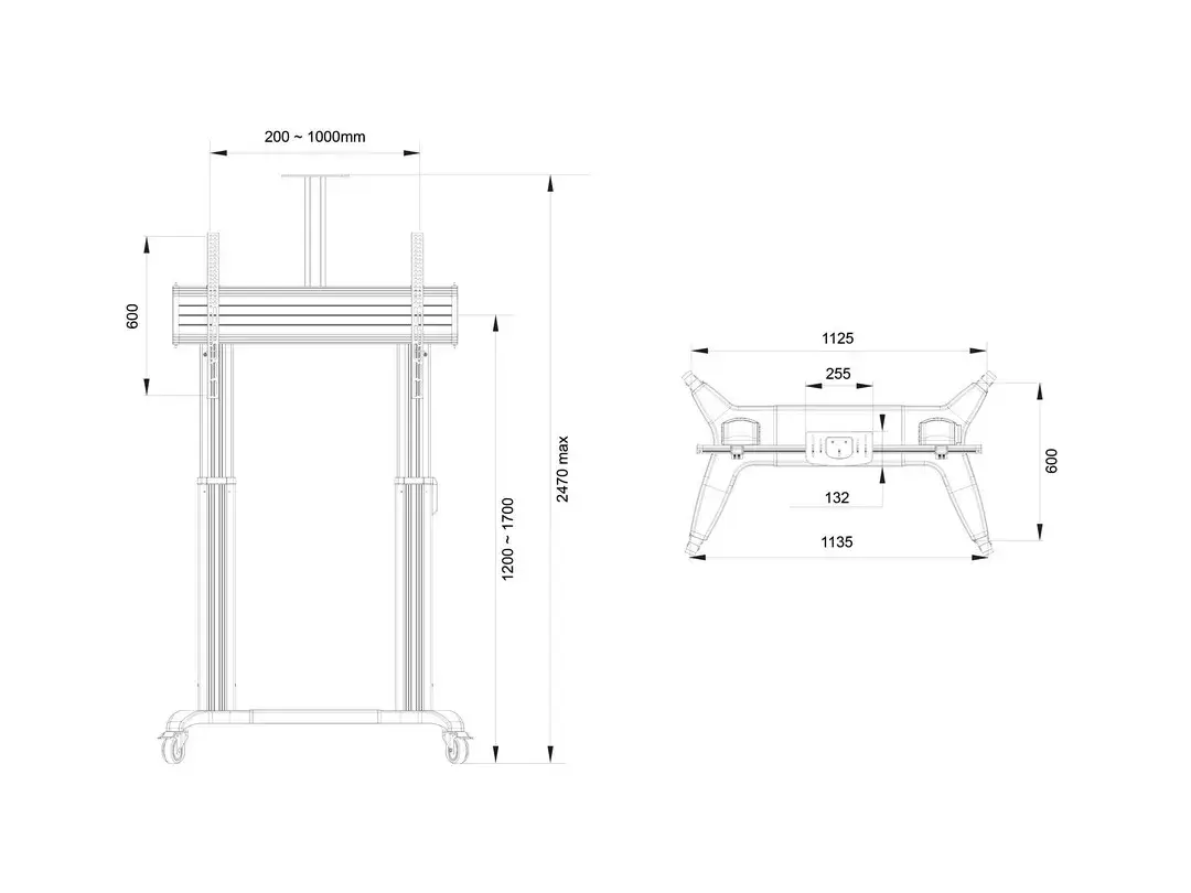 Multibrackets M Motorizēta publiskā grīdas statīva divu stabu 180 HD Photo 6
