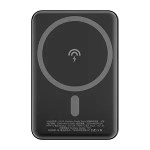 DUDAO wireless powerbank MagSafe 5000mAh black K14S Bezvadu lādēšana Melns