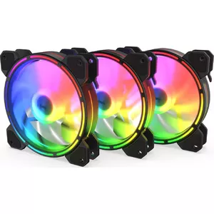 Case cooling fan KRUX LUNAR 120 ARGB 3x120mm — 3-pack, 1200 RPM, hydraulic bearing, 5V ARGB, 3-pin