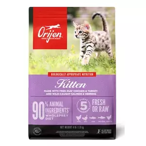 Сухой корм для котят Orijen kitten formula 1.8 кг — индейка, белок 40%, жиры 20%, без глютена и сои