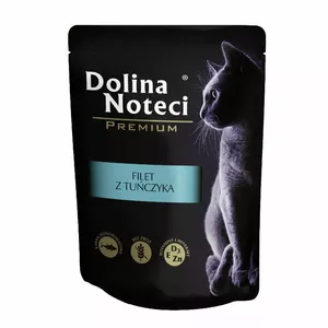 Wet cat food dolina noteci Premium Tuna fillet in sauce 85 g pouch — adult, 14% protein, 81% moisture