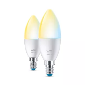WiZ C37 E14 Smart LED Candle Bulb 4.9W 2700-6500K, 2-Pack