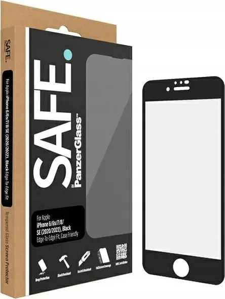 PanzerGlass SAFE Edge-to-Edge rūdīta stikla ekrāna