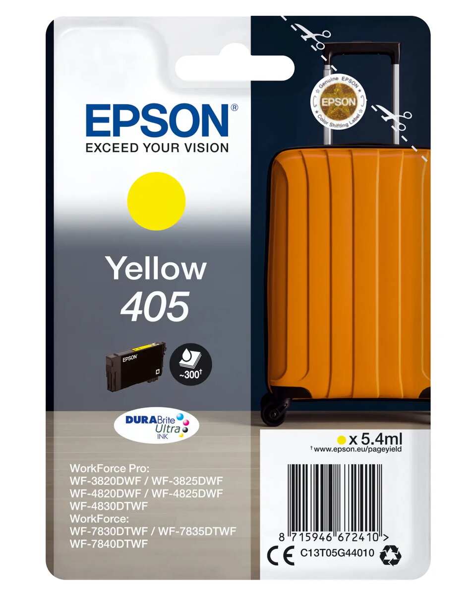 Epson 405 Atsevišķs kārtridžs Dzeltena DURABrite
