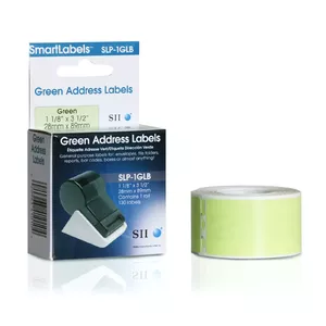 Pašlīmējoša etiķete printerim SEIKO SLP-1GLB — zaļa, 8,9×2,8 cm, 130 gab./iep.