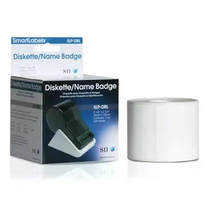 Pašlīmējošas printera etiķetes SEIKO SLP-DRL — 7 cm x 5,4 cm, baltas, 320 gab.