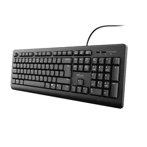 Keyboard TRUST Primo USB Full‑size 100% Membrane 104 keys Nordic Black, 1.8 m cable, medical use