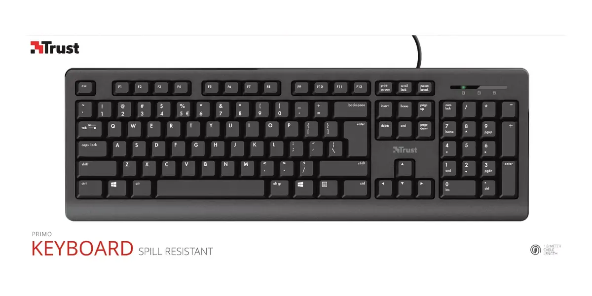 TRUST Primo USB keyboard Full‑size 104 keys Photo 10