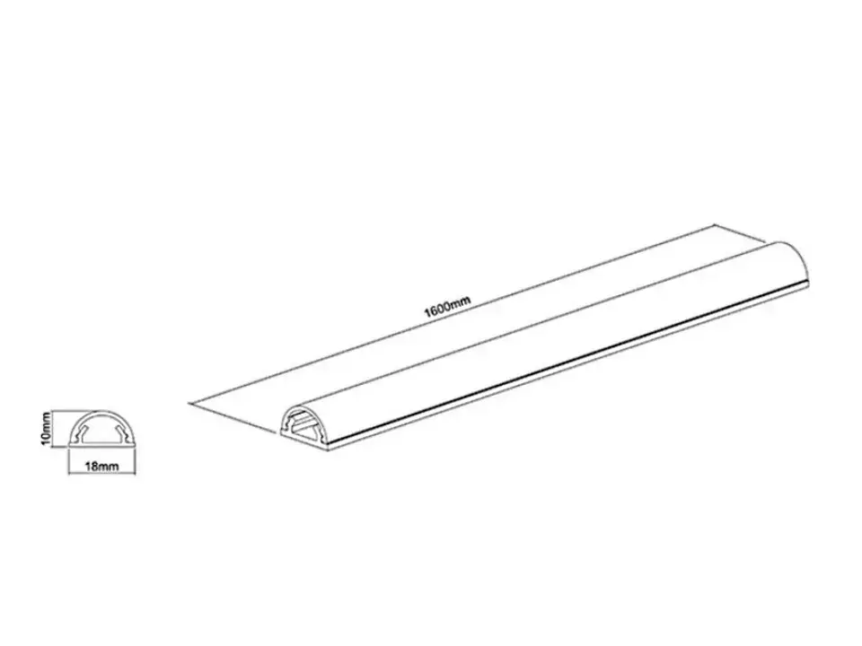 Kabeļu pārsegs Multibrackets M Universal melns 18mm-W 1600-L Photo 10