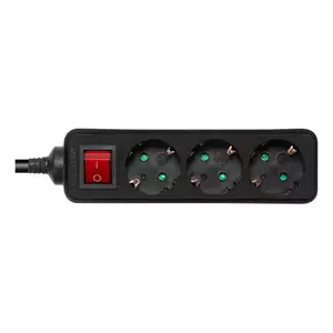 Удлинитель Deltaco GT-0360 1.5м 3 AC розетки для внутреннего использования Черный