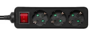 Deltaco GT-0360 power extension 1.5 m 3 AC outlet(s) Indoor Black