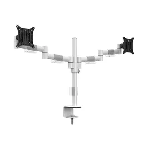 Monitor desk mount MULTIBRACKETS M VESA Deskmount Officeline Dual — dual arm, clamp/bolt-through, 16 kg, 15–30", VESA 75x75–100x100, white