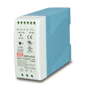 Barošanas bloks PLANET PWR-40-24, 40 W, 24 V izvade, 100–240 V AC ieeja, pasīva dzesēšana, LED indikators
