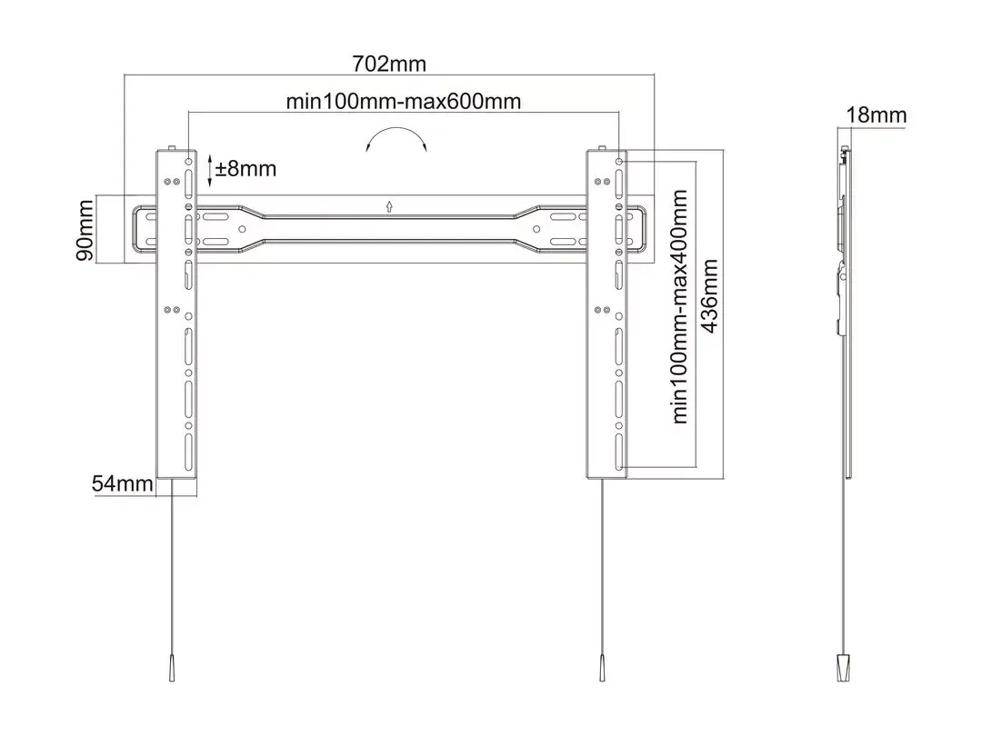 Multibrackets M VESA Wallmount Super Slim Fixed 600 MAX Photo 18