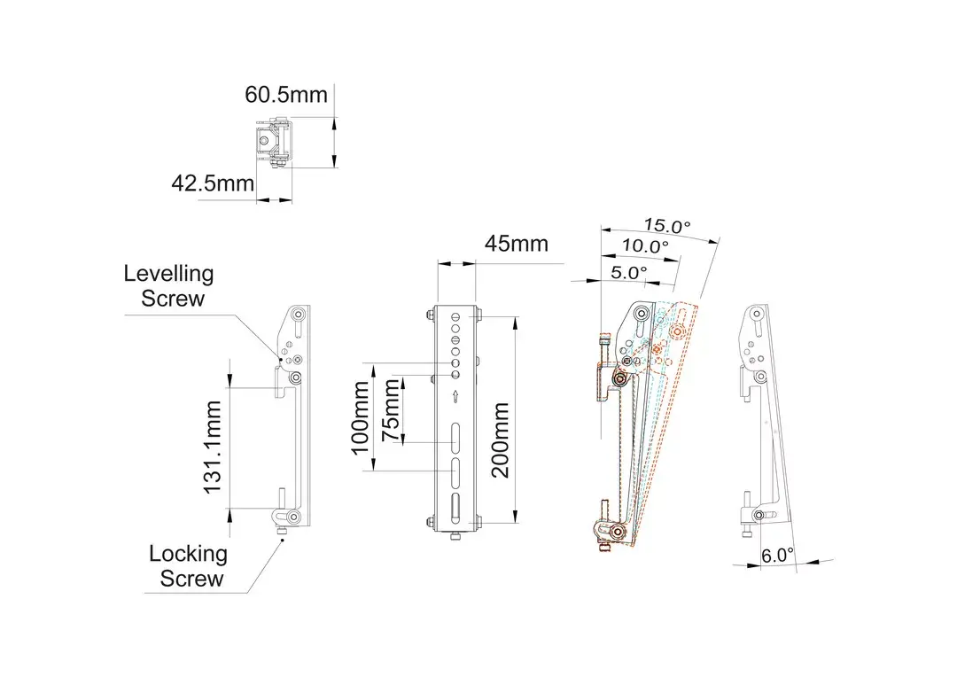 MULTIBRACKETS M Pro Tilt Arms 200mm paneļa stiprinājums Photo 2