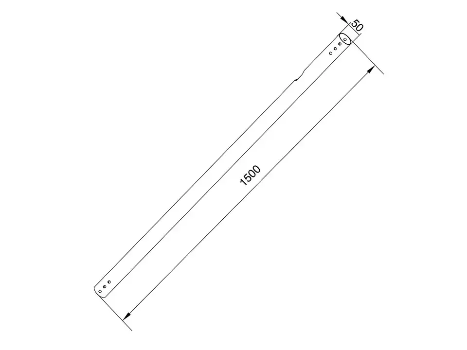 Caurule Multibrackets M Pro Series Paplašināšanas caurule 1.5m Melna Photo 2