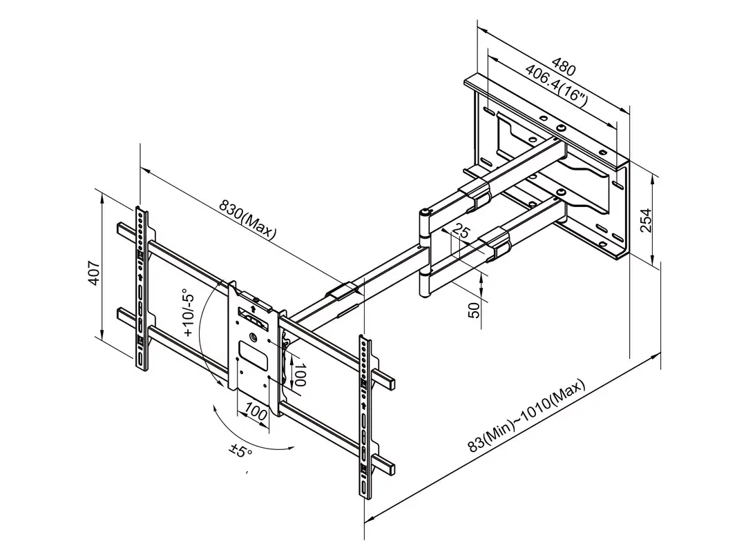Multibrackets M Универсальный Длинный Кронштейн 1010mm HD Photo 14