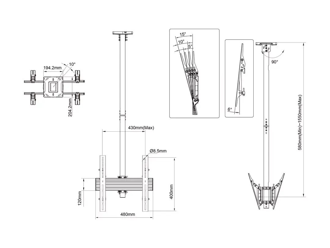 Griestu stiprinājums Multibrackets M Pro MBC1UX2 Photo 13